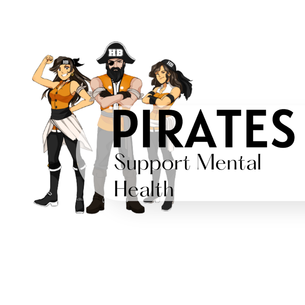 Pirates with wording "Pirates Support Mental Health"
